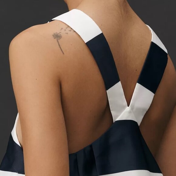 ANTHROPOLOGIE Maeve | Navy Striped Sleeveless Square-Neck Swing Top | NWT - Picture 7 of 13